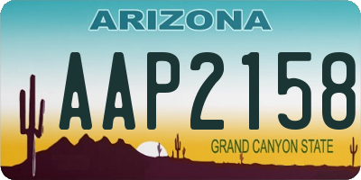 AZ license plate AAP2158