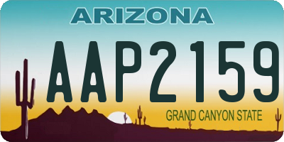 AZ license plate AAP2159