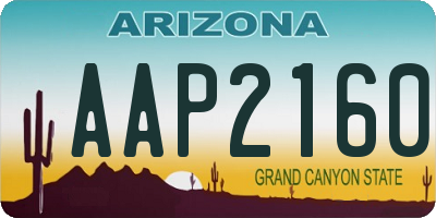 AZ license plate AAP2160