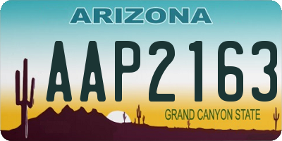 AZ license plate AAP2163