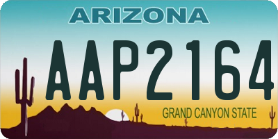 AZ license plate AAP2164