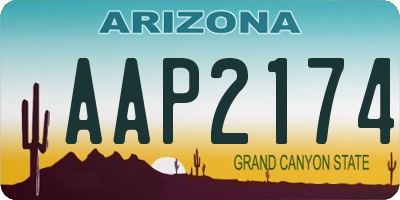 AZ license plate AAP2174