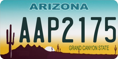 AZ license plate AAP2175