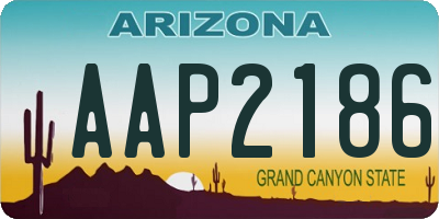 AZ license plate AAP2186