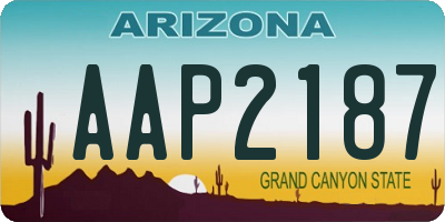 AZ license plate AAP2187