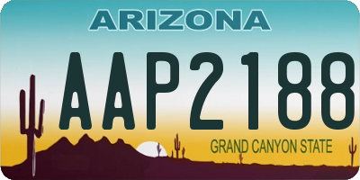 AZ license plate AAP2188