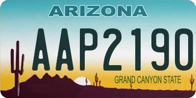 AZ license plate AAP2190
