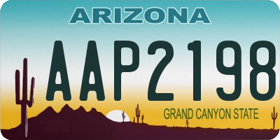 AZ license plate AAP2198