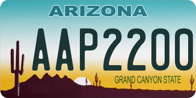 AZ license plate AAP2200