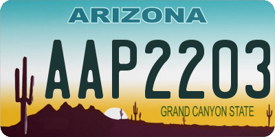 AZ license plate AAP2203