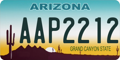 AZ license plate AAP2212