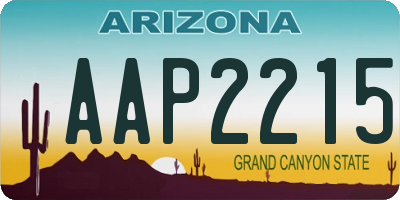 AZ license plate AAP2215