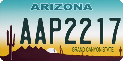 AZ license plate AAP2217