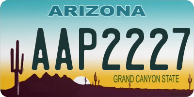 AZ license plate AAP2227