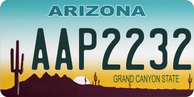 AZ license plate AAP2232