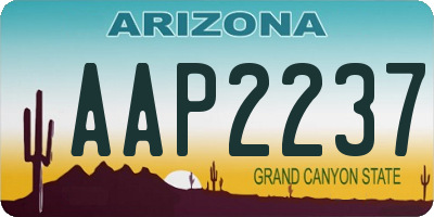 AZ license plate AAP2237