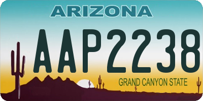 AZ license plate AAP2238