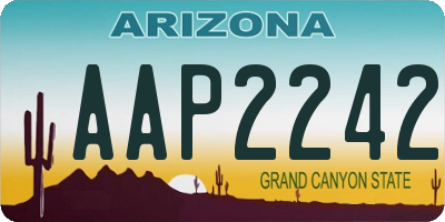 AZ license plate AAP2242