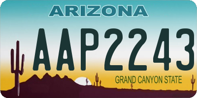 AZ license plate AAP2243