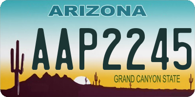 AZ license plate AAP2245