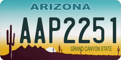 AZ license plate AAP2251