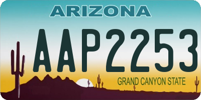 AZ license plate AAP2253