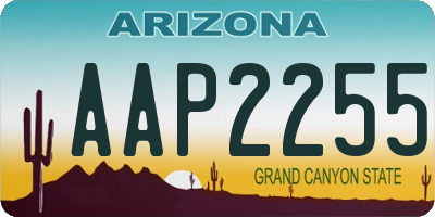 AZ license plate AAP2255