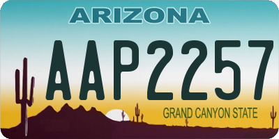 AZ license plate AAP2257