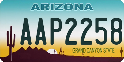 AZ license plate AAP2258
