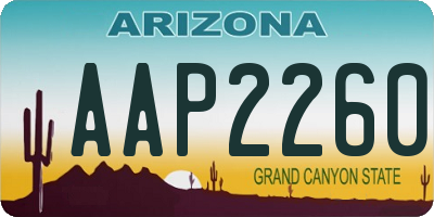 AZ license plate AAP2260
