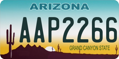 AZ license plate AAP2266