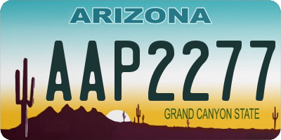 AZ license plate AAP2277
