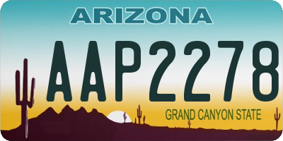 AZ license plate AAP2278