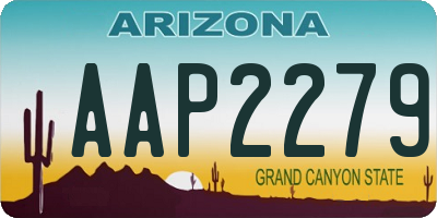 AZ license plate AAP2279