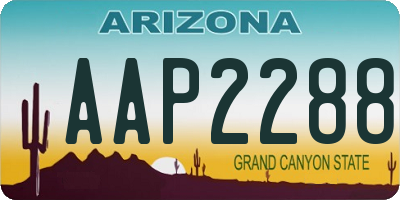 AZ license plate AAP2288