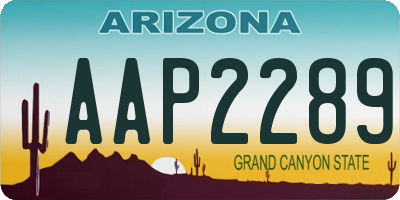 AZ license plate AAP2289