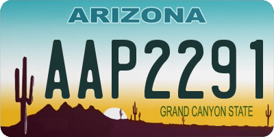 AZ license plate AAP2291