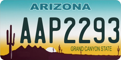 AZ license plate AAP2293