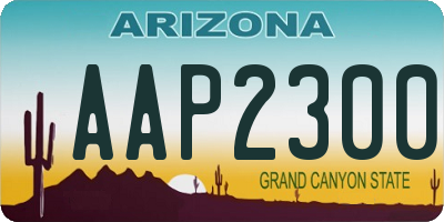 AZ license plate AAP2300
