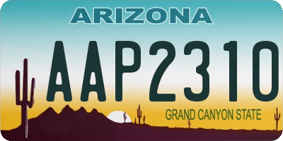 AZ license plate AAP2310