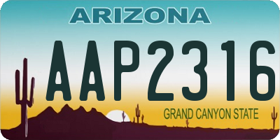 AZ license plate AAP2316