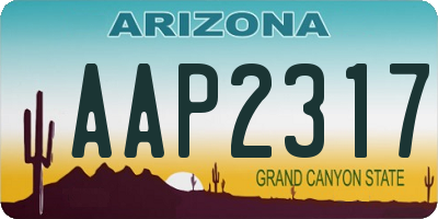 AZ license plate AAP2317