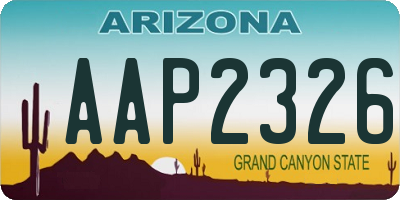 AZ license plate AAP2326