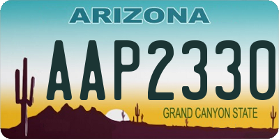 AZ license plate AAP2330