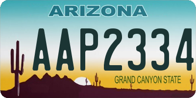 AZ license plate AAP2334