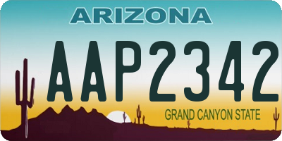 AZ license plate AAP2342