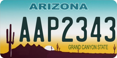 AZ license plate AAP2343