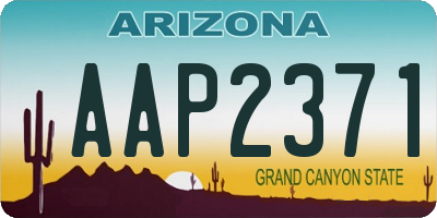 AZ license plate AAP2371