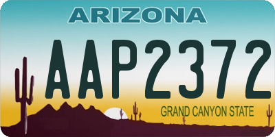 AZ license plate AAP2372