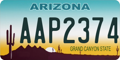 AZ license plate AAP2374